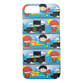 Chibi Flash, Superman en Batman Racing Pattern Case-Mate iPhone Case (Achterkant)