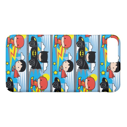 Chibi Flash, Superman en Batman Racing Pattern Case-Mate iPhone Case (Achterkant (Horizontaal))