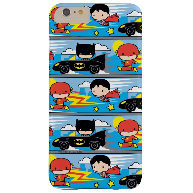 Chibi Flash, Superman en Batman Racing Pattern Case-Mate iPhone Case (Achterkant)