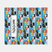Chibi Flash, Superman en Batman Racing Pattern Fleece Deken (Voorkant (Horizontaal))