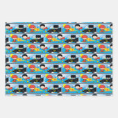 Chibi Flash, Superman en Batman Racing Pattern Inpakpapier Vel (Voorkant)