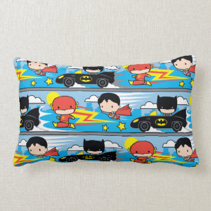 Chibi Flash, Superman en Batman Racing Pattern Kussen