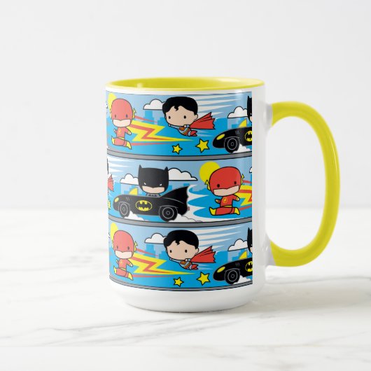 Chibi Flash, Superman en Batman Racing Pattern Mok (Rechts)