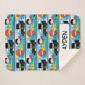 Chibi Flash, Superman en Batman Racing Pattern Sherpa Deken (Voorkant (horizontaal))