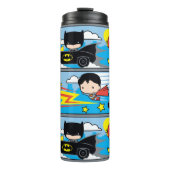 Chibi Flash, Superman en Batman Racing Pattern Thermosbeker (Voorkant)