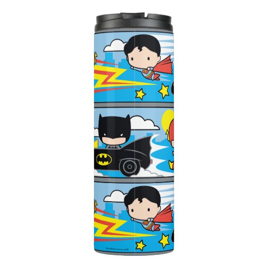 Chibi Flash, Superman en Batman Racing Pattern Thermosbeker (Achterkant)