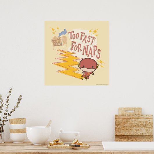 Chibi Flash | Te snel voor kranen Poster (Keuken)