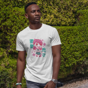 Chibi Floral Anime Girl T-shirt