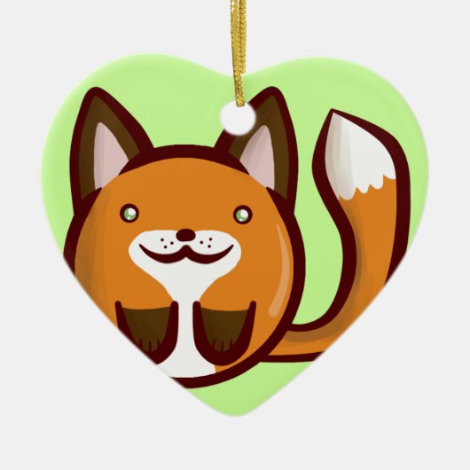 Chibi Fox Keramisch Ornament (Voorkant)