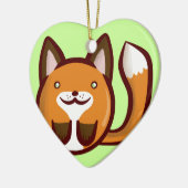 Chibi Fox Keramisch Ornament (Links)