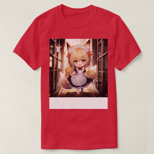 Chibi Fox Maid T-shirt (Design voorkant)