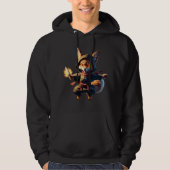 Chibi Fox Ninja with Fire Dagger – Cute Japanese Hoodie (Voorkant)