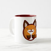 Chibi Fox Tweekleurige Koffiemok (Voorkant links)