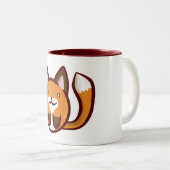 Chibi Fox Tweekleurige Koffiemok (Voorkant rechts)