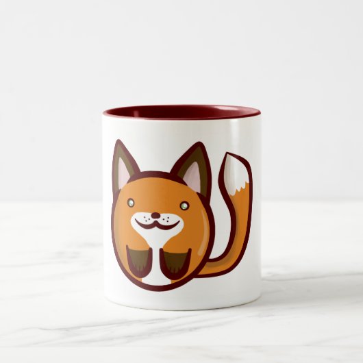 Chibi Fox Tweekleurige Koffiemok (Center)