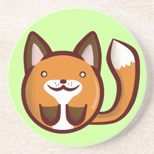 Chibi Fox Zandsteen Onderzetter (Voorkant)