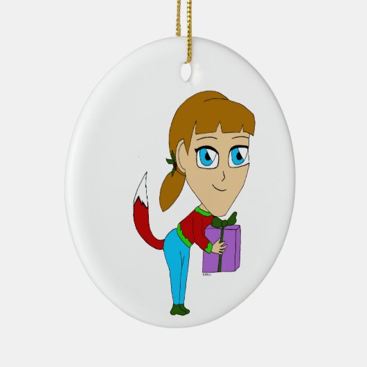 chibi foxy girl    keramisch ornament (Rechts)