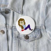 chibi foxy girl knop ronde button 7,6 cm (In situ)