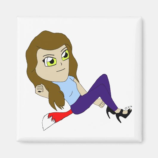 chibi foxy girl magnet (Voorkant)