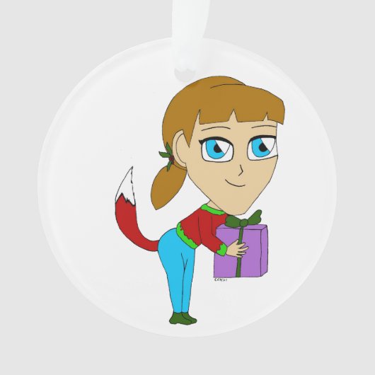 chibi foxy girl    ornament (voorkant)