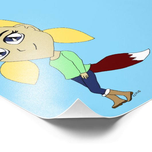 chibi foxy-meisje foto afdruk (Hoek)