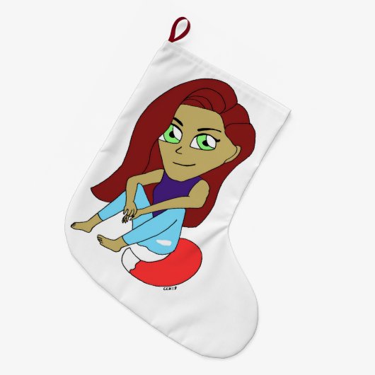 chibi foxy-meisje grote kerstsok (Voorkant (Hangend))