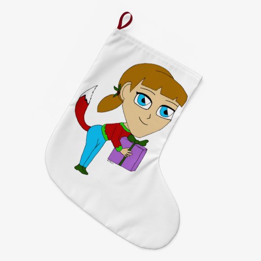 chibi foxy-meisje grote kerstsok (Voorkant (Hangend))