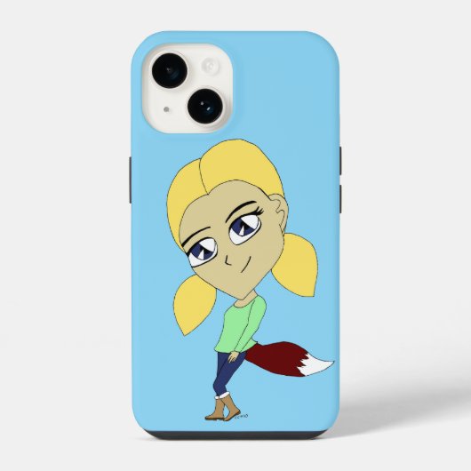 chibi foxy-meisje iPhone hoesje (Achterkant)