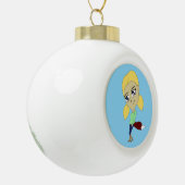 chibi foxy-meisje keramische bal ornament (Links)