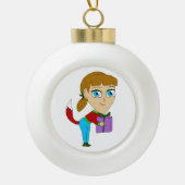 chibi foxy meisje    keramische bal ornament (Voorkant)