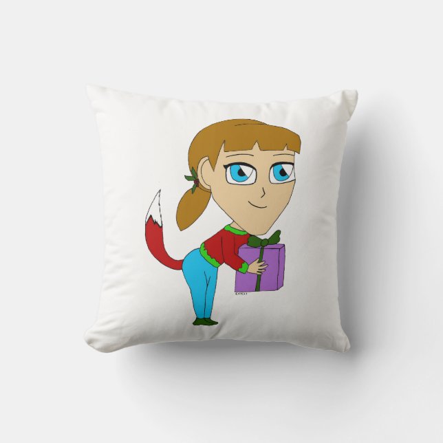 chibi foxy-meisje kussen (Voorkant)