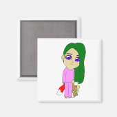 chibi foxy-meisje magneet (Voorkant / Achterkant)