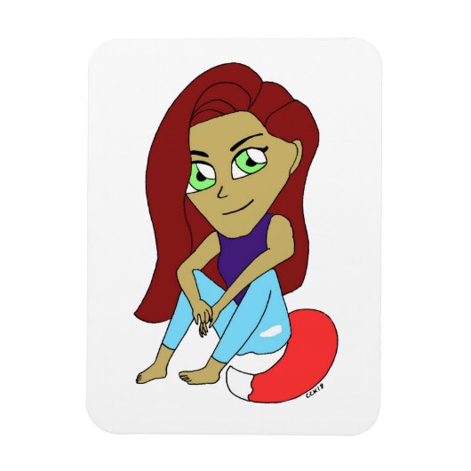 chibi foxy-meisje magneet (Verticaal)