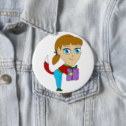 chibi foxy-meisje ronde button 4,0 cm (In situ)