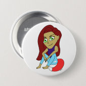 chibi foxy-meisje ronde button 7,6 cm (Voorkant /achterkant)