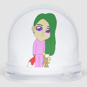 chibi foxy-meisje sneeuwbol (Achterkant)