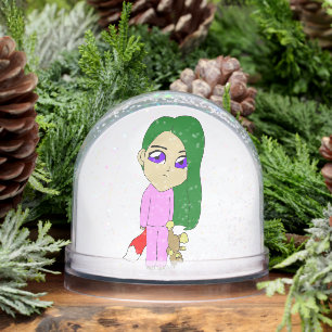 chibi foxy-meisje sneeuwbol