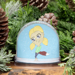 chibi foxy-meisje sneeuwbol