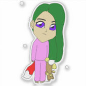 chibi foxy-meisje sticker (Voorkant)