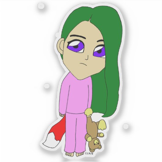 chibi foxy-meisje sticker (Voorkant)