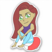 chibi foxy-meisje sticker (Voorkant)