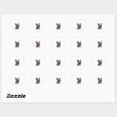 Chibi Franse buldog Hart Sticker (Vel)