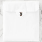 Chibi Franse buldog Hart Sticker (Tas)