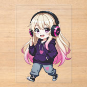 Chibi Funny Acryl Uitnodigingen (Voorkant)