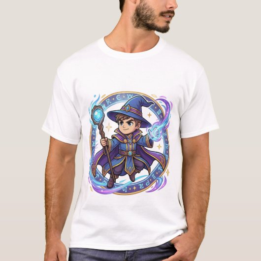 Chibi Galaxy Wizard Way of Magic Kanji T-shirt (Voorkant)