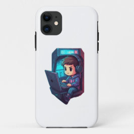 Chibi Gamer's Quest: Neon Arcade Hoesje Design