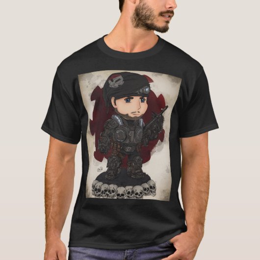 Chibi Gepantserde COG-Stijl Soldaat T-shirt (Voorkant)