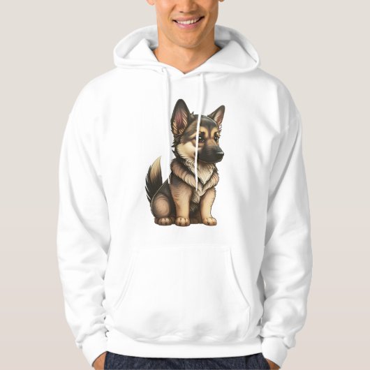 Chibi German Shepherd Hoodie (Voorkant)