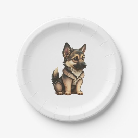 Chibi German Shepherd Papieren Bordje (Voorkant)