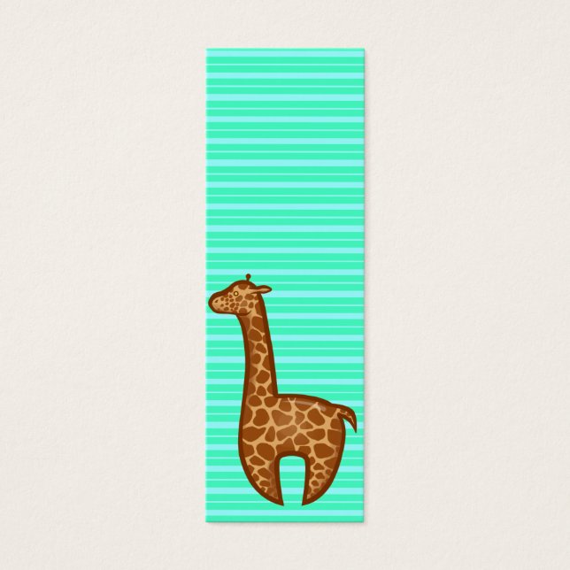 Chibi Giraffe Bladwijzer Mini Visitekaartjes (Voorkant)